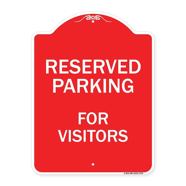 Signmission Reserved Parking For Visitors Heavy-Gauge Aluminum Architectural Sign, 24" x 18", RW-1824-9759 A-DES-RW-1824-9759 - main